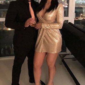 Wrap Gold/Rose Gold Sequin Dress